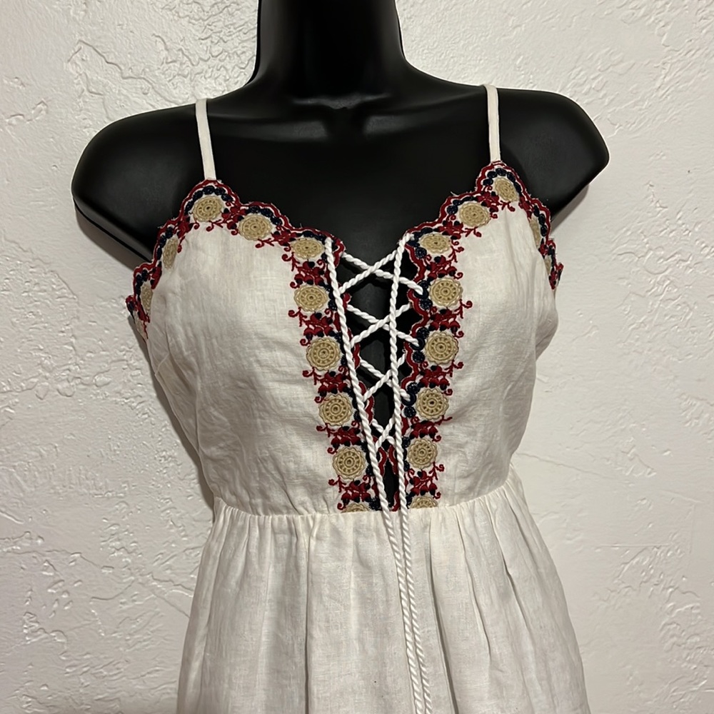 New Madewell Ruffle Hem Eyelet Cami Retro Dress